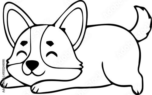 corgi happy puppy dog cartoon