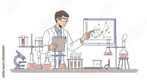 Scientist in Laboratory Setting with Equipment.