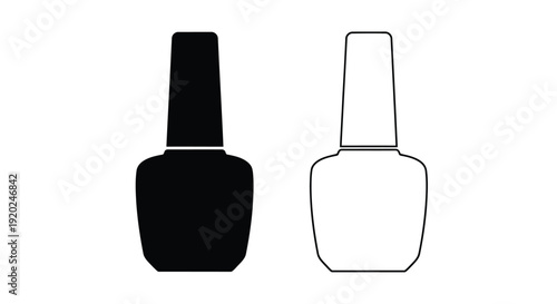 Two nail polish bottles one black and one white side by side