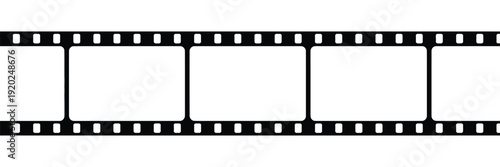 Filmstrip mockup icon isolated, movie and cinema symbols, video editing and multimedia illustrations, editable vector set, flat and line style