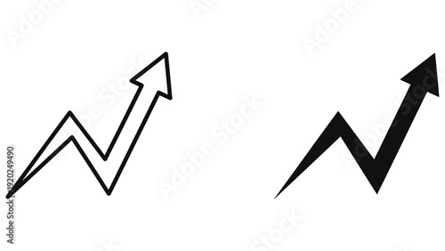 Upward trend graph arrow icon, representing growth, progress, and success