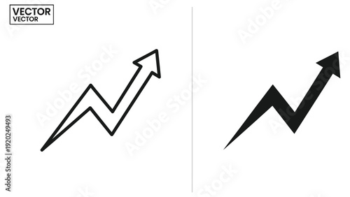 Upward trend graph arrow icon, representing growth, progress, and success