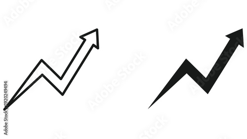 Upward trend graph arrow icon, representing growth, progress, and success