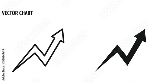 Upward trending arrow chart vector graphic for business success