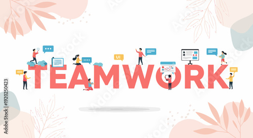 Teamwork Concept with People and Objects.