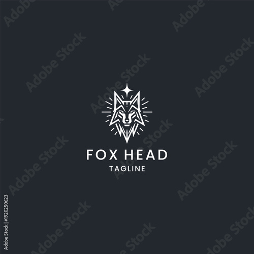 Fox head logo vector icon illustration