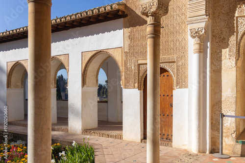 Patio of Generalife, summer palace and country estate of Nasrid rulers, Granada, Spain, Andalusia