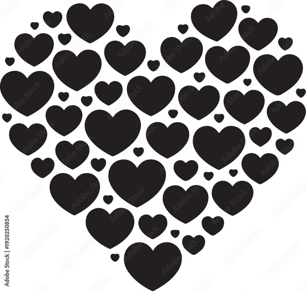 Fototapeta premium Heart Shape Silhouette Vector