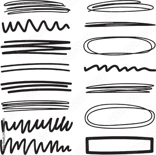 Wallpaper Mural Scribble Line Line Editable Icon Set – Contains Icons Related to Handdrawn, Sketch, Underline, Highlight, Marker & More. Editable Stroke. Vector Illustration Torontodigital.ca