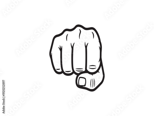 A clenched fist with thumb tucked in symbolizing anger or defiance