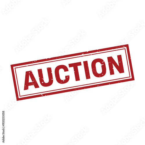 Auction Stamp, Auction Grunge Square Sign
