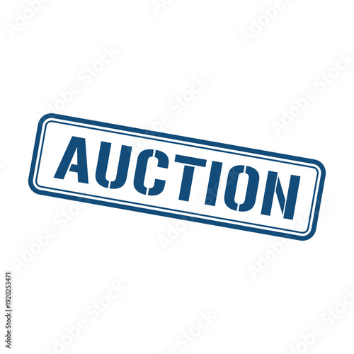 Auction Stamp, Auction Grunge Square Sign