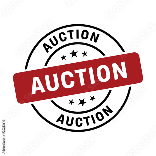 Auction Stamp, Auction Grunge Round Sign