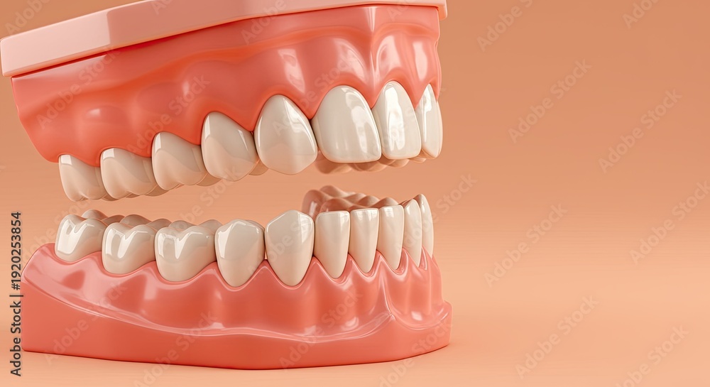 Obraz premium Dental model depicting human teeth in a studio setting
