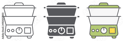 Double boiler line icon, kitchen and appliances, cooker sign, vector graphics, a linear pattern on a white background.