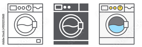 Washing machine line icon, appliance and wash, laundry sign, vector graphics, a linear pattern on a white background.