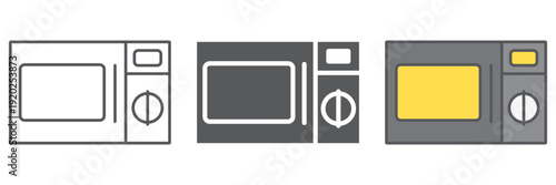 Microwave line icon, cooker and electronic, oven sign, vector graphics, a linear pattern on a white background.