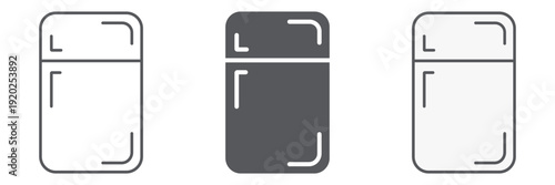 Fridge line icon, freezer and home, refregerator sign, vector graphics, a linear pattern on a white background.