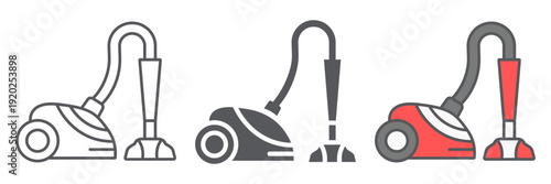 Vacuum cleaner line icon, appliance and home, hoover sign, vector graphics, a linear pattern on a white background.