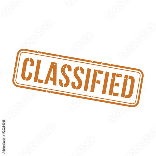 Classified Stamp, Classified Grunge Square Sign