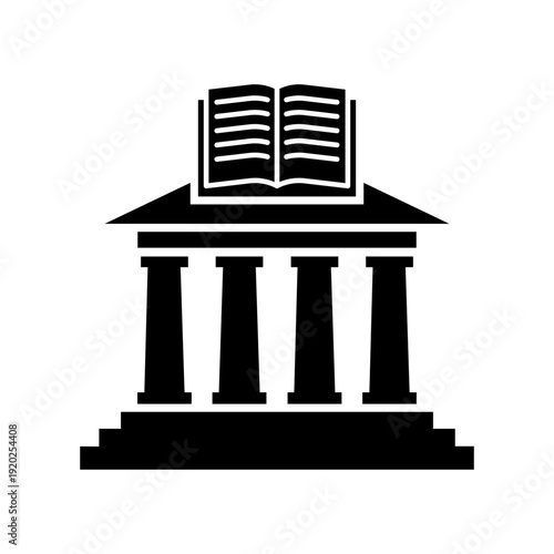 Library icon vector set. School Illustration sign collection. University symbol. Educational institution logo.