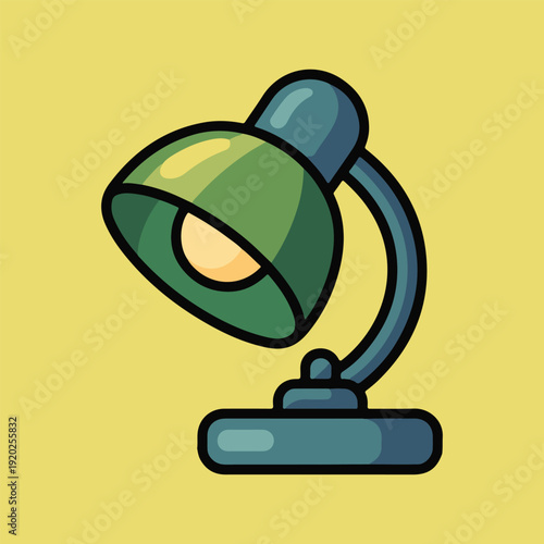 Modern Blue Desk Lamp Flat Vector Illustration