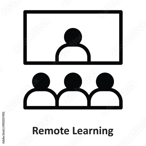 Remote Learning Vector icon which can easily modify or edit