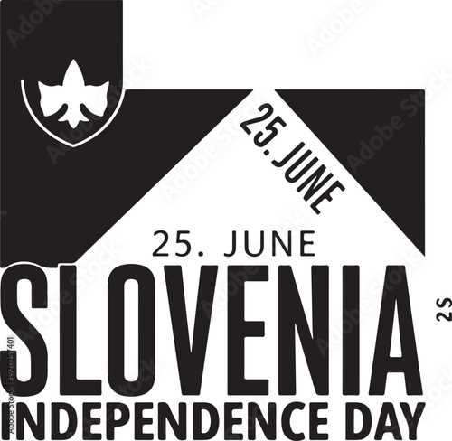 Celebrating slovenia's independence day with a striking black and white graphic design