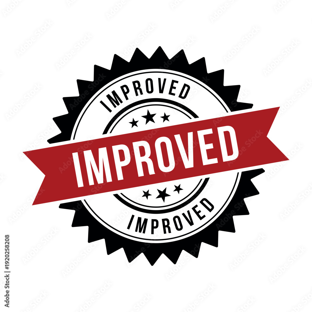 Obraz premium Improved Stamp, Improved Round Sign With Ribbon