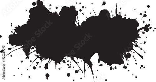 Abstract black ink splatter forming a unique and intriguing shape