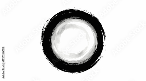Enso Circle Vector – Hand-Drawn Black Brushstroke Symbol of Zen, Mindfulness, and Simplicity for Spiritual Art, Logos, Tattoos, and Minimalist Design Projects