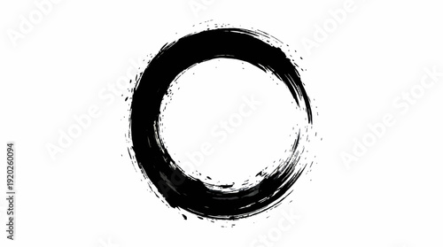 Enso Circle Vector – Hand-Drawn Black Brushstroke Symbol of Zen, Mindfulness, and Simplicity for Spiritual Art, Logos, Tattoos, and Minimalist Design Projects