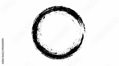 Enso Circle Vector – Hand-Drawn Black Brushstroke Symbol of Zen, Mindfulness, and Simplicity for Spiritual Art, Logos, Tattoos, and Minimalist Design Projects