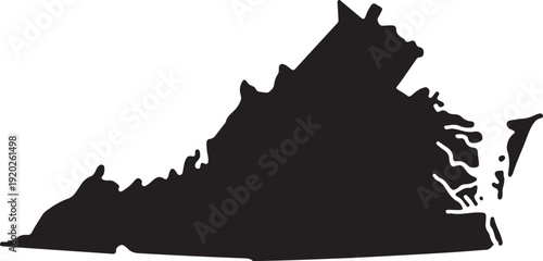 Virginia black map on white background vector