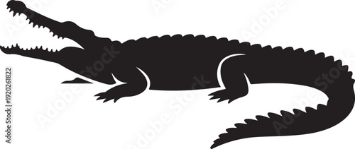 Vector of crocodile design on white background. Wild Animals. Reptile. Easy editable layered vector illustration.