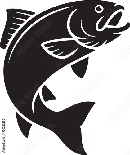 Trout silhouette vector design