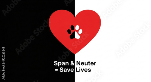 Heart with paw print symbolizing spay and neuter to save animal lives