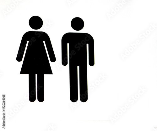 Minimalistic Public Restroom Gender Icon Symbol Sign