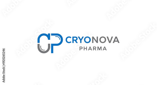 Stylized CP Initials Logo Concept Representing Medicine and Innovation for Pharmaceutical Company Brand Identity on Isolated White Background.