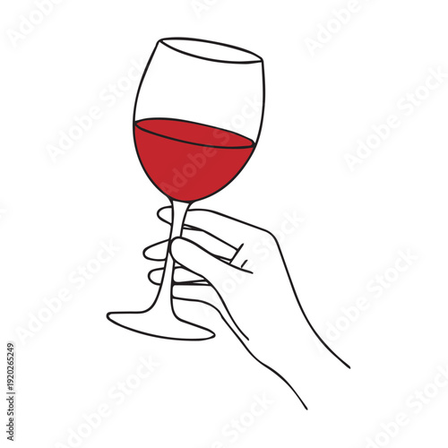 Hand with wine glass