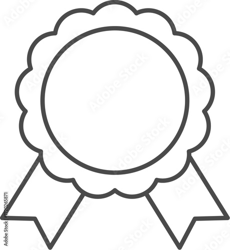 Winner Award Ribbon Rosette Icon Outline Style Graphic Element