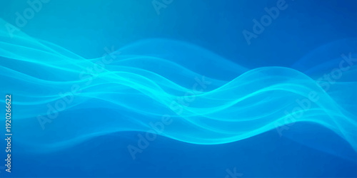 An abstract blue wallpaper design featuring soft flowing water waves and wavy light lines in a swirl pattern to create a textured motion backdrop illustration