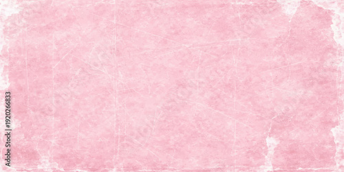 Vintage pink grunge paper texture background with aged antique pattern and blank parchment canvas space for retro art design