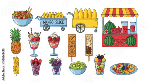 Fresh Fruit Fest: A vibrant illustration showcases an array of colorful, tempting fresh fruits, meticulously arranged to tantalize the senses and celebrate the abundance of nature's bounty.