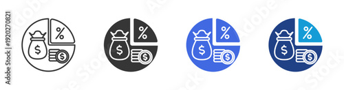tax  icon set multiple style collection	
