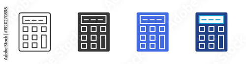 calculator  icon set multiple style collection	
