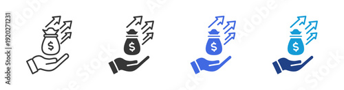 budget icon set multiple style collection	
