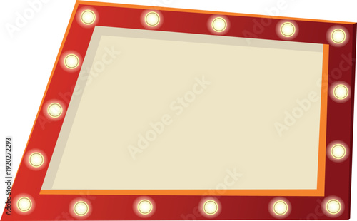 Empty retro marquee billboard frame for text message.