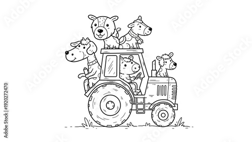 Cute Bears on Tractor Ride.