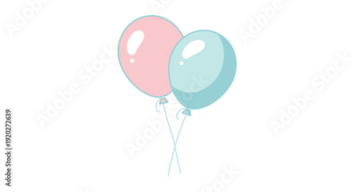 Two Balloons Pink Blue Party Decoration.
